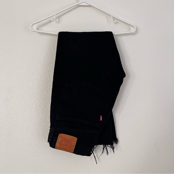 Levis Black 501 Wedgie Straight Leg Jeans - Picture 3 of 4